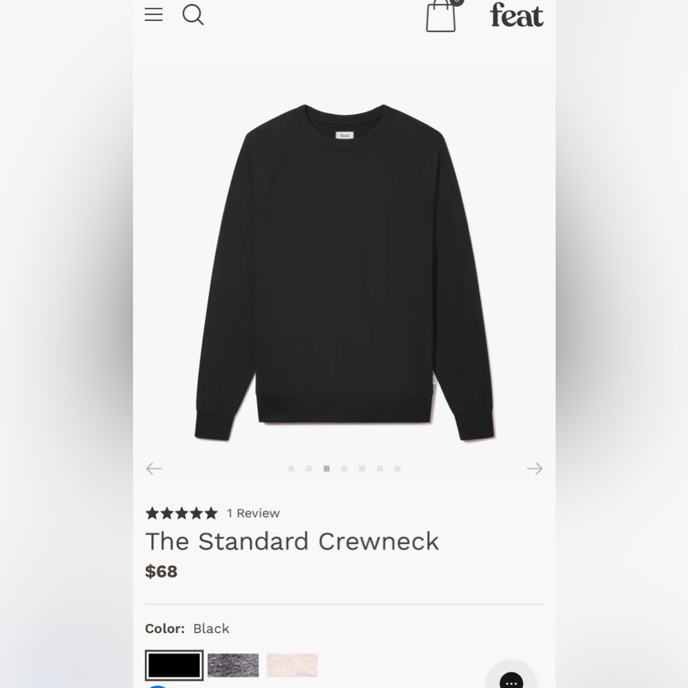 FEAT Black Crewneck Sweatshirt size Large NWT